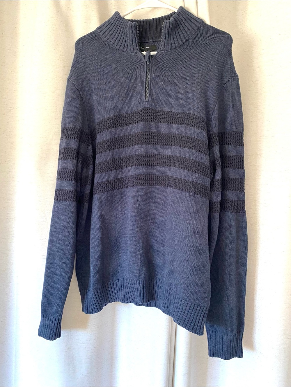 Tahari Cotton Men's Quarter-Zip up Sweater plus size XL New With Tags